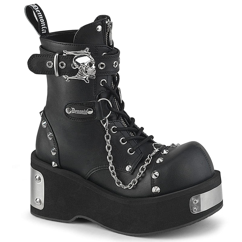 Demonia DANK-57 Ankle Boot (Black Vegan Leather)