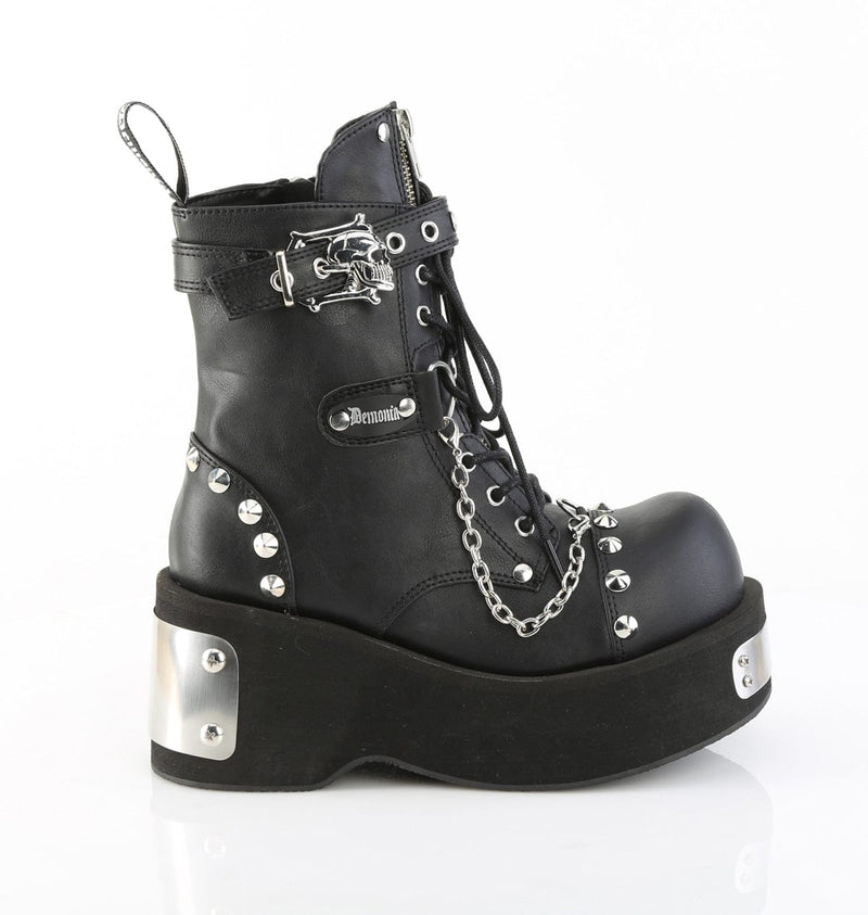 Demonia DANK-57 Ankle Boot (Black Vegan Leather)