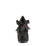 Demonia DEMON-11 Pump (Black Satin-Black Lace)