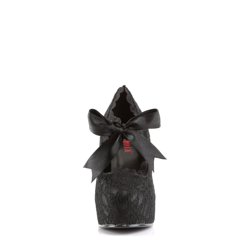 Demonia DEMON-11 Pump (Black Satin-Black Lace)