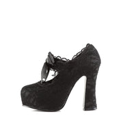 Demonia DEMON-11 Pump (Black Satin-Black Lace)