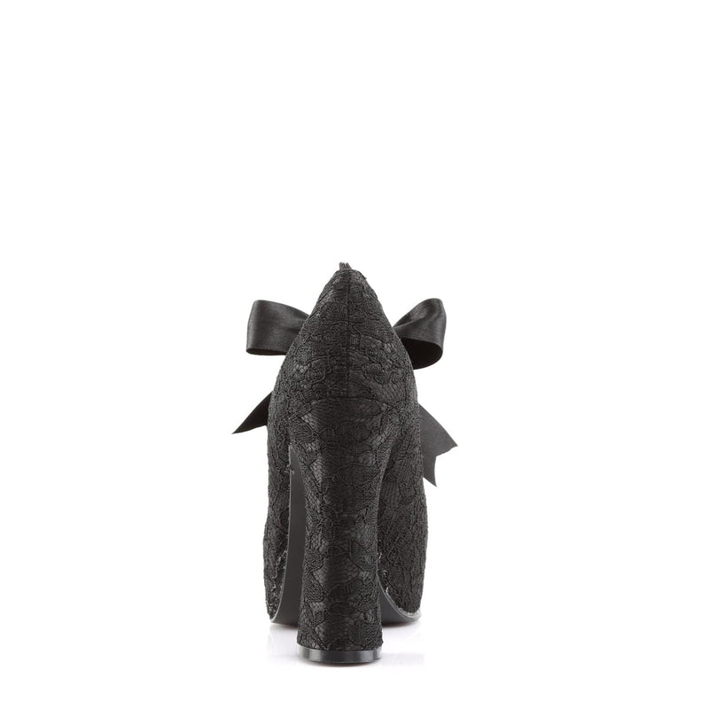 Demonia DEMON-11 Pump (Black Satin-Black Lace)