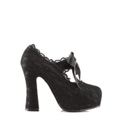 Demonia DEMON-11 Pump (Black Satin-Black Lace)