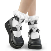 Demonia Demonia Ruffle Ankle Socks White / DH-10 Opaque