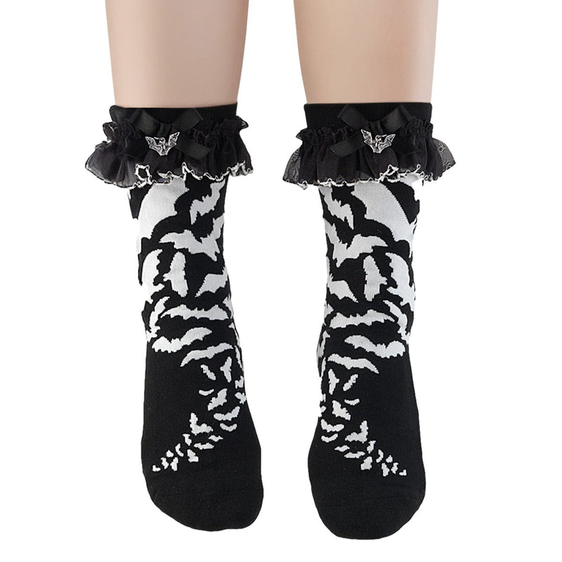 Demonia Demonia Ruffle Charm Socks DH-01 Bat Ruffle Socks