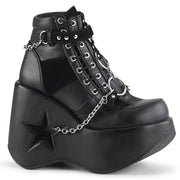 Demonia DYNAMITE-101 Ankle Boot (Black Vegan Leather-Vegan Suede)