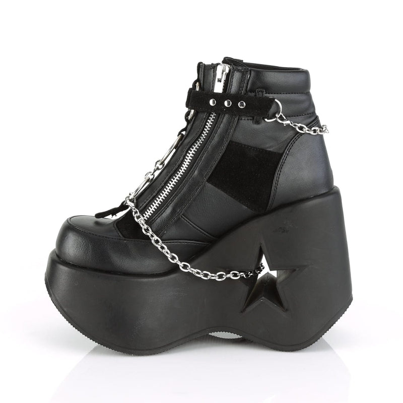 Demonia DYNAMITE-101 Ankle Boot (Black Vegan Leather-Vegan Suede)