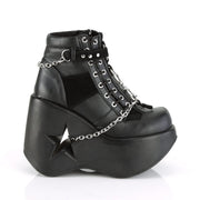 Demonia DYNAMITE-101 Ankle Boot (Black Vegan Leather-Vegan Suede)