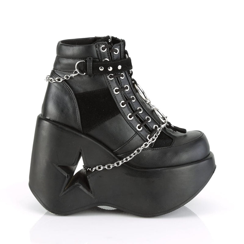 Demonia DYNAMITE-101 Ankle Boot (Black Vegan Leather-Vegan Suede)