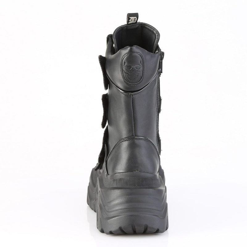 Demonia ECHO-110 Mid-Calf Boot (Black Vegan Leather)