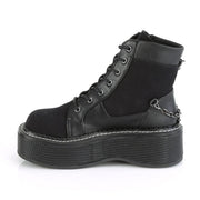 Demonia EMILY-114 Ankle Boot (Black Canvas-Vegan Leather)