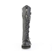 Demonia EMILY-221 Knee High Boot (Black Vegan Leather)