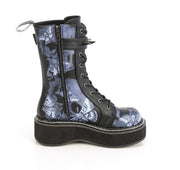 Demonia EMILY-352-PT Mid-Calf Boot (Black Vegan Leather)