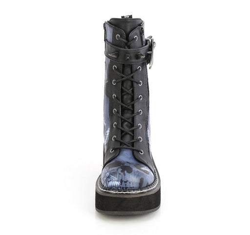 Demonia EMILY-352-PT Mid-Calf Boot (Black Vegan Leather)