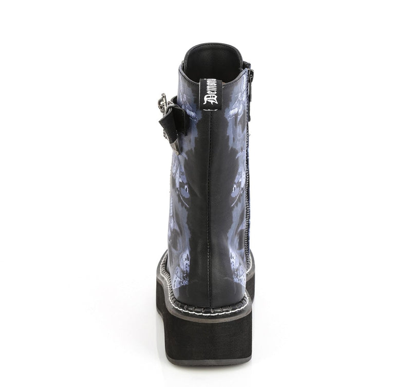Demonia EMILY-352-PT Mid-Calf Boot (Black Vegan Leather)