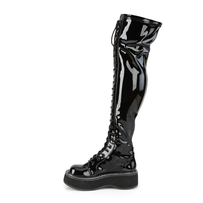 Demonia EMILY-375 Thigh High Boot (Black Patent)