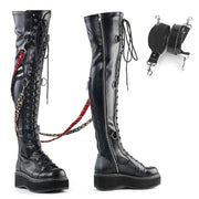 Demonia EMILY-377 Black Stretch Vegan Leather