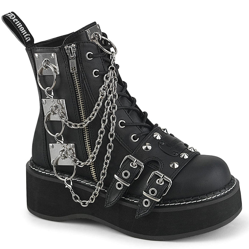 Demonia EMILY-57 Ankle Boot (Black Vegan Leather)