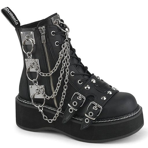 Demonia EMILY-57 Ankle Boot (Black Vegan Leather)