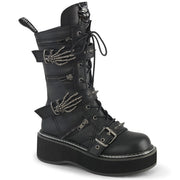 Demonia EMILY-82 Mid-Calf Boot (Black Vegan Leather)