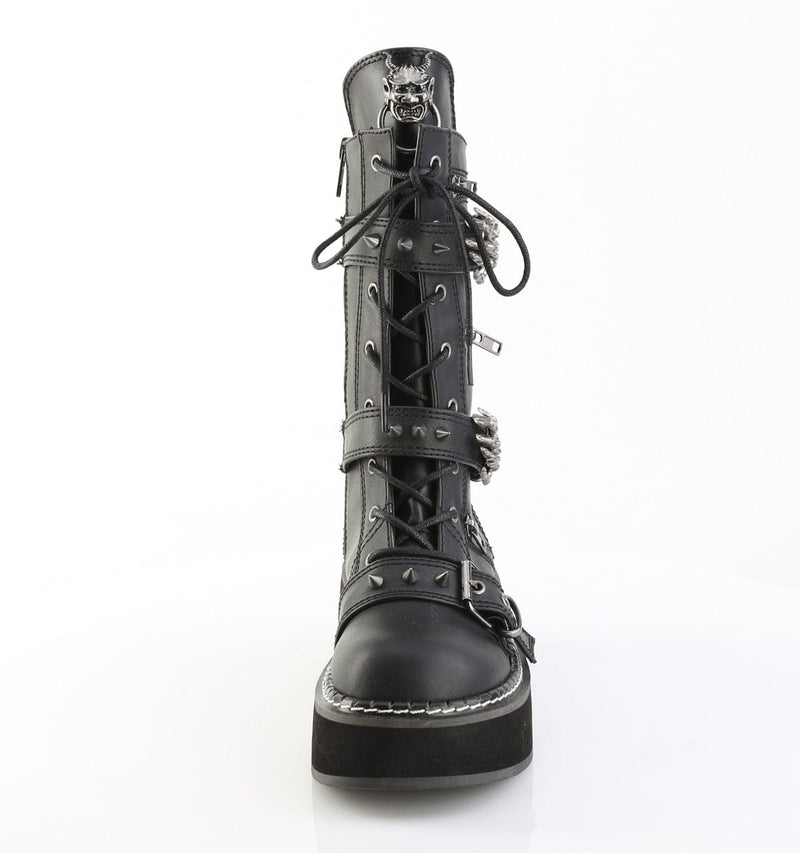 Demonia EMILY-82 Mid-Calf Boot (Black Vegan Leather)