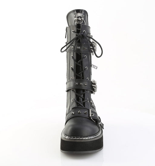 Demonia EMILY-82 Mid-Calf Boot (Black Vegan Leather)