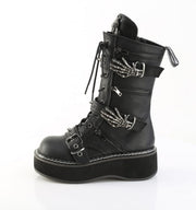 Demonia EMILY-82 Mid-Calf Boot (Black Vegan Leather)