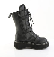 Demonia EMILY-82 Mid-Calf Boot (Black Vegan Leather)