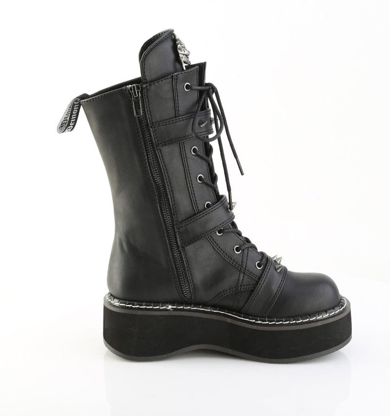 Demonia EMILY-82 Mid-Calf Boot (Black Vegan Leather)