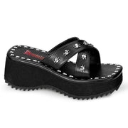 Demonia FLIP-05 Sandal (Black Vegan Leather)