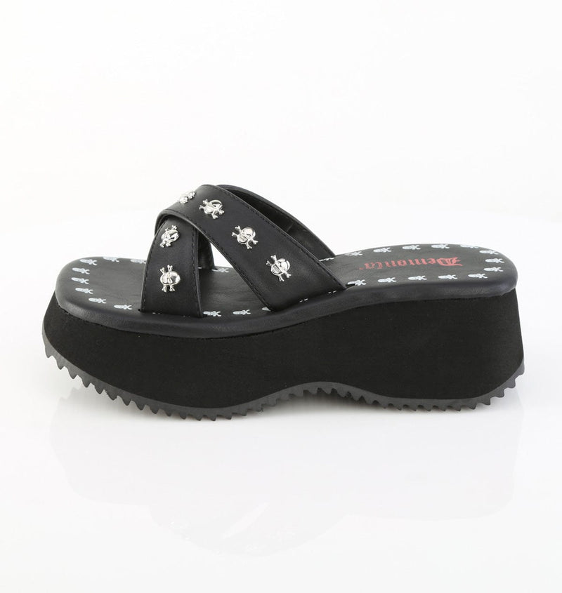 Demonia FLIP-05 Sandal (Black Vegan Leather)
