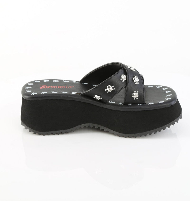 Demonia FLIP-05 Sandal (Black Vegan Leather)