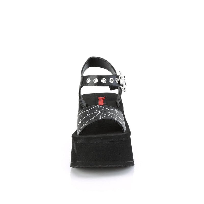 Demonia FUNN-10 Sandal (Black Vegan Leather)
