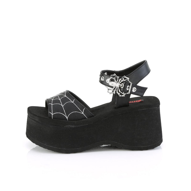 Demonia FUNN-10 Sandal (Black Vegan Leather)