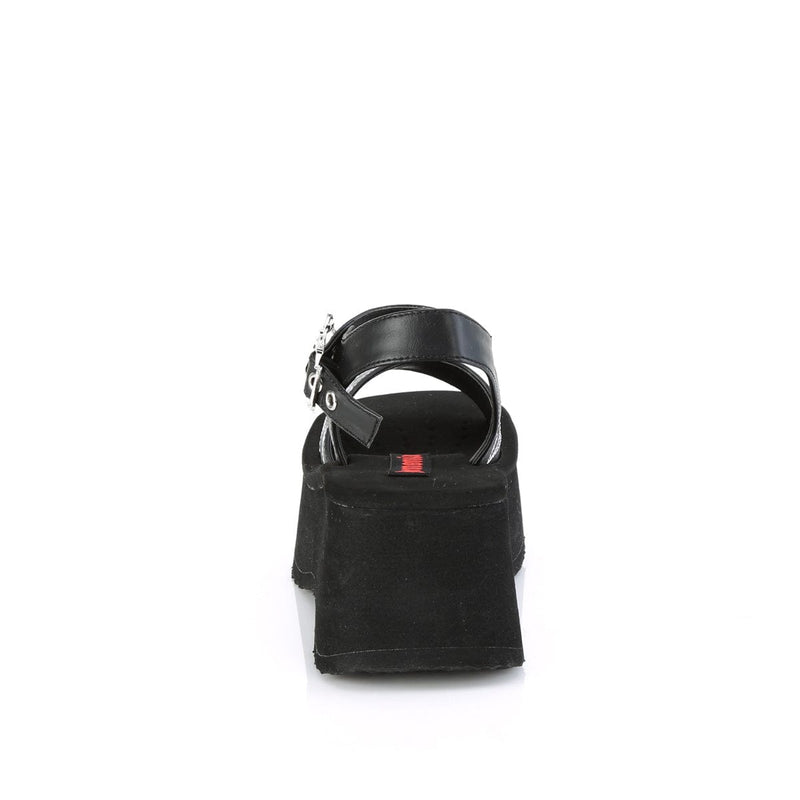 Demonia FUNN-10 Sandal (Black Vegan Leather)