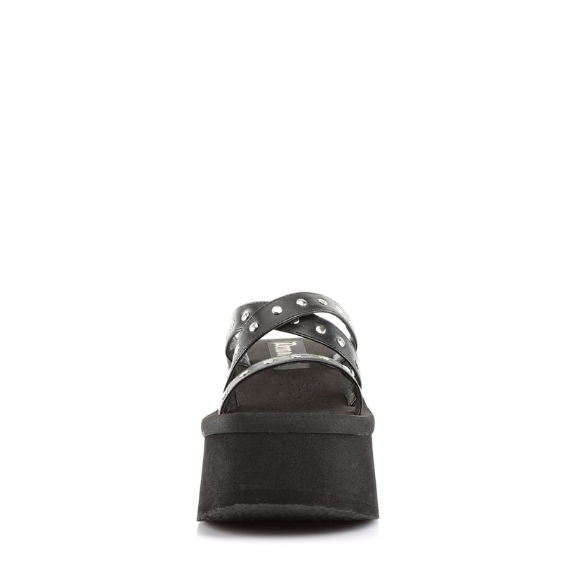 Demonia FUNN-19 Sandal (Black Vegan Leather)