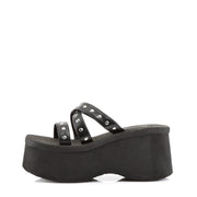 Demonia FUNN-19 Sandal (Black Vegan Leather)