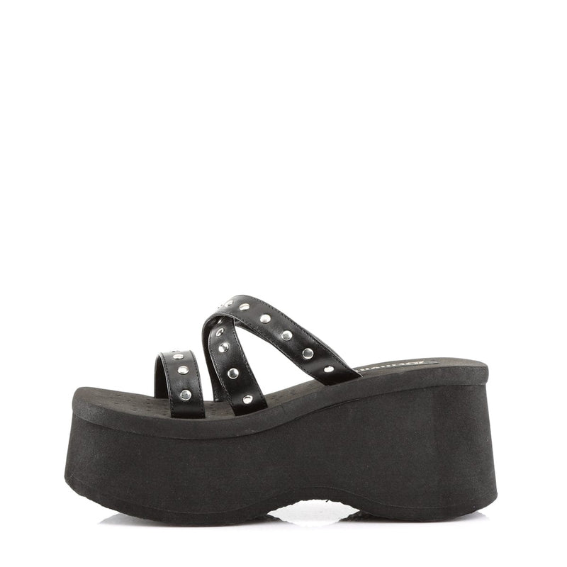 Demonia FUNN-19 Sandal (Black Vegan Leather)