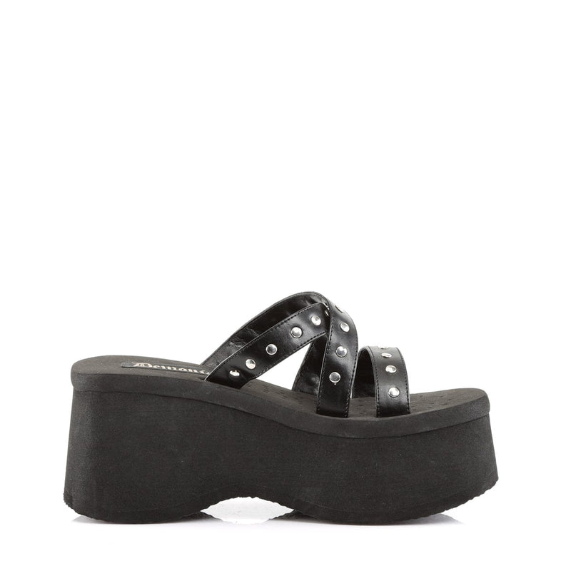 Demonia FUNN-19 Sandal (Black Vegan Leather)