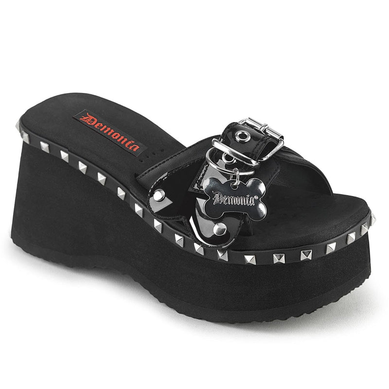 Demonia FUNN-28 Slide (Black Smoke TPU- Vegan Leather)