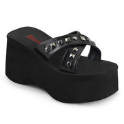 Demonia FUNN-29 Slide (Black Vegan Leather)