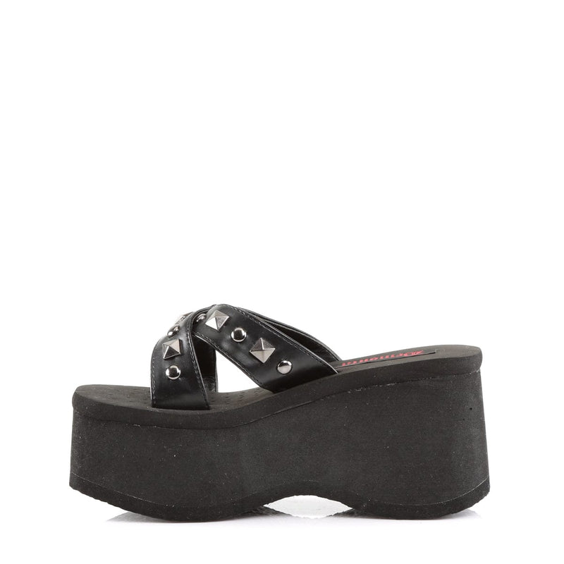Demonia FUNN-29 Slide (Black Vegan Leather)