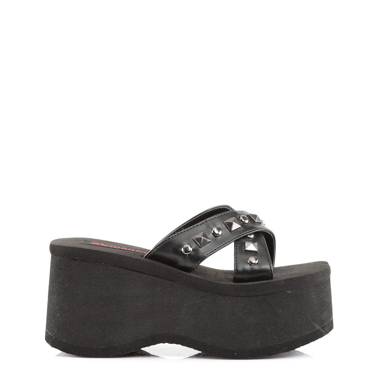 Demonia FUNN-29 Slide (Black Vegan Leather)