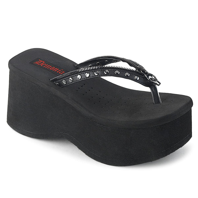 Demonia FUNN-33 Sandal (Black Vegan Leather)