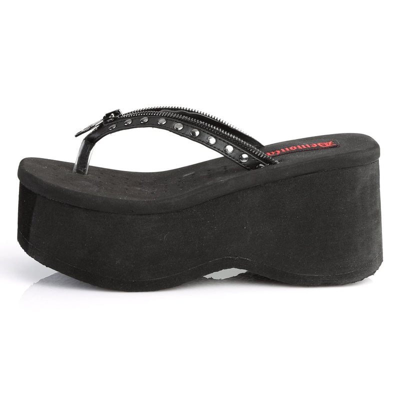 Demonia FUNN-33 Sandal (Black Vegan Leather)