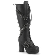 Demonia GOTHIKA-108 Knee High Boot (Black Vegan Leather)