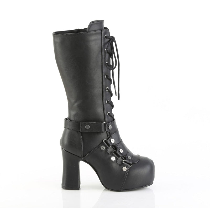 Demonia GOTHIKA-152 Mid-Calf Boot (Black Vegan Leather)