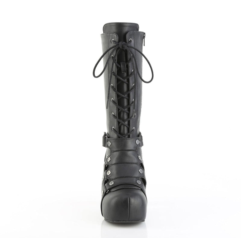 Demonia GOTHIKA-152 Mid-Calf Boot (Black Vegan Leather)