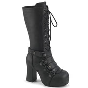 Demonia GOTHIKA-152 Mid-Calf Boot (Black Vegan Leather)