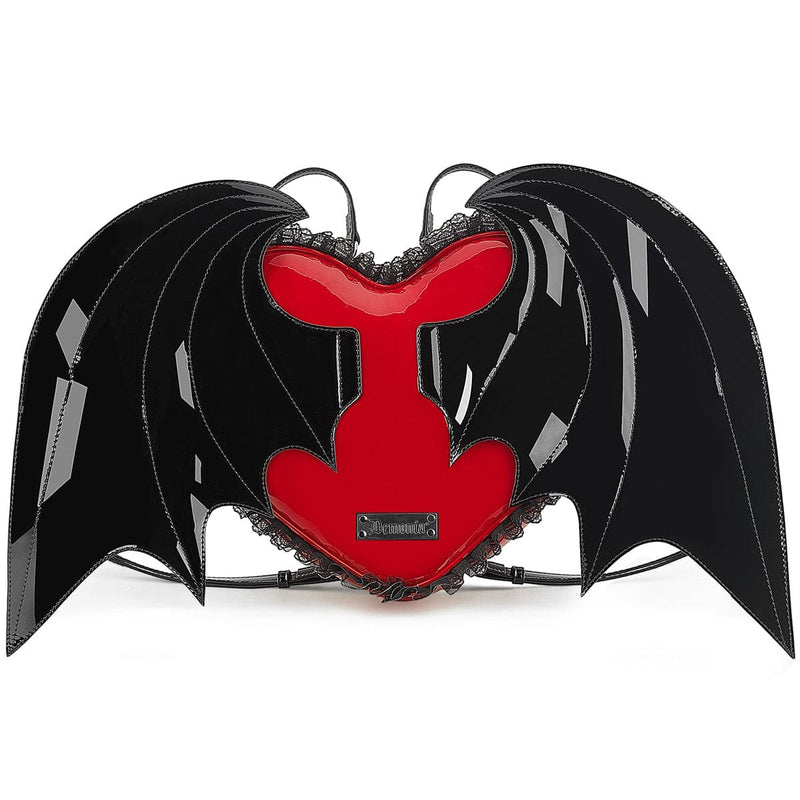 Demonia HB-214 Batwing Backpack Bag (Black-Red Patent)